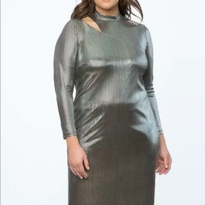 Eloquii Silver Foil Party Dress Size 18W NWT